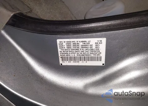 2007 Honda Odyssey Ex from USA, damaged, VIN 5FNRL38487B026512